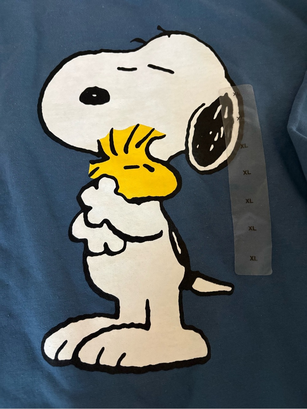 Peanuts Blue Crewneck Sweatshirt with Snoopy & Woodstock Graphic XL New With Tag - Picture 9 of 10
